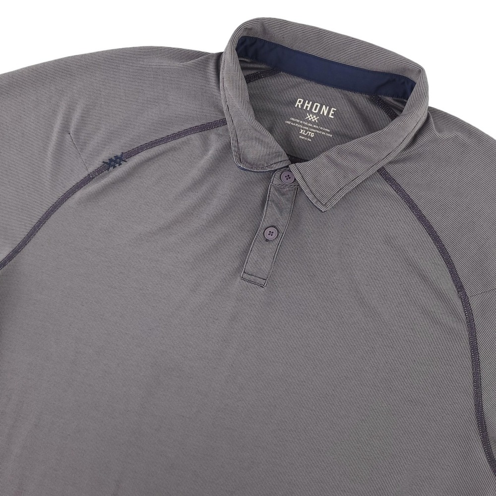 Rhone Polo Shirt Mens XL Gray Solid Golf Gym Athletic Performance Stretch Top